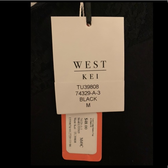 West Kei Long Sleeve Lace Top in Black size Medium - Picture 2 of 3